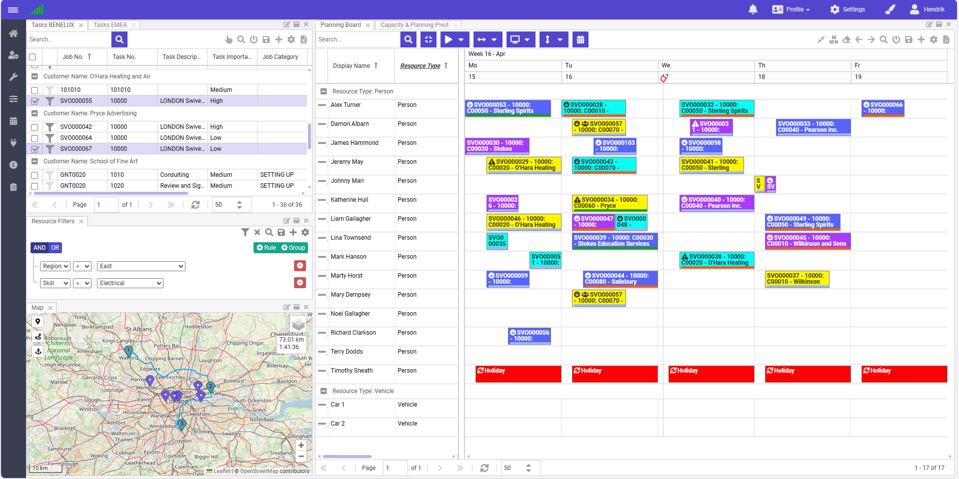 Planning board screenshot