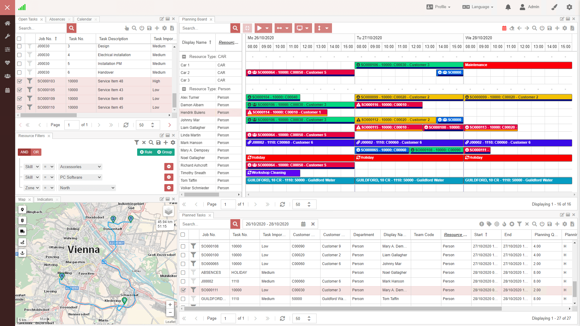 Planning board screenshot